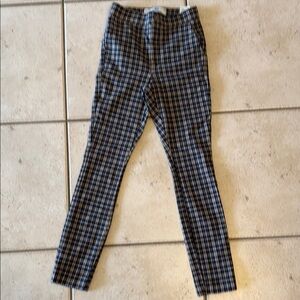 Hollister Women's Plaid Skinny Pants in Brown and Black